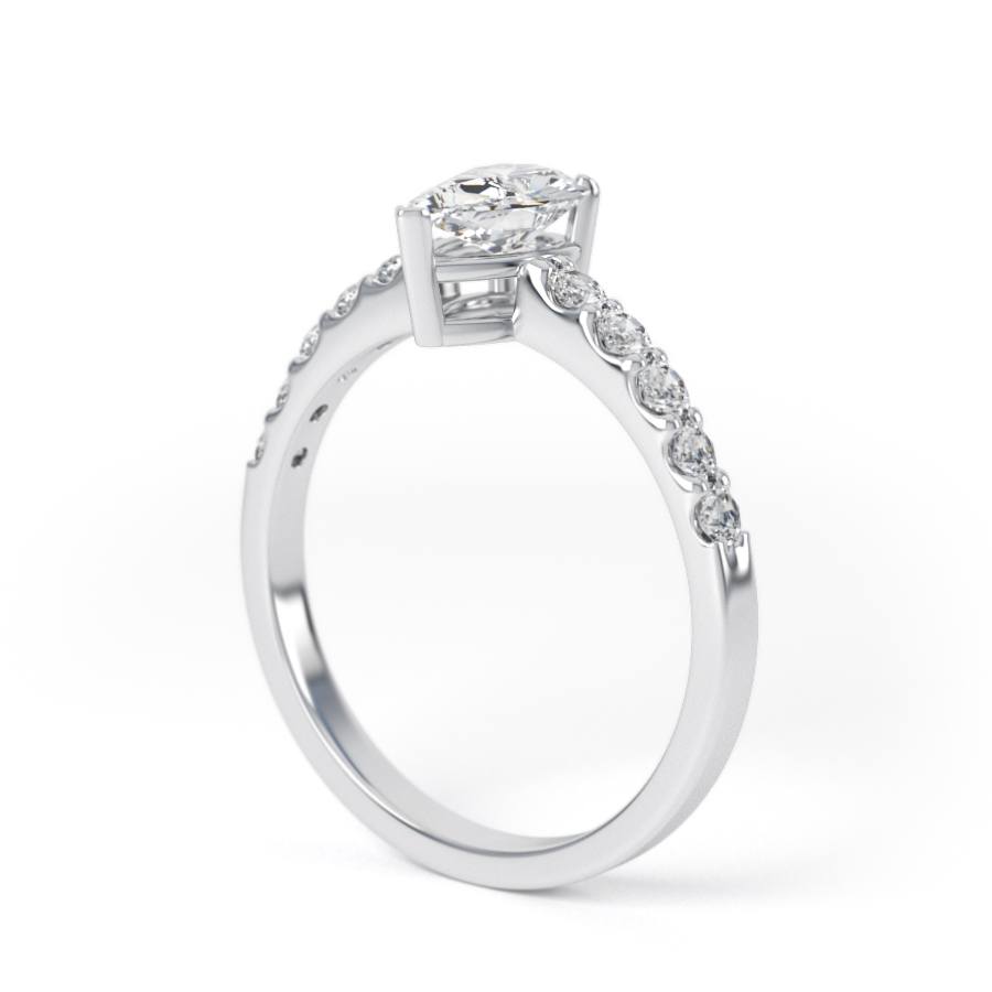 SELENA | Pear shape Claw shoulder set Engagement Ring - Marlows Diamonds