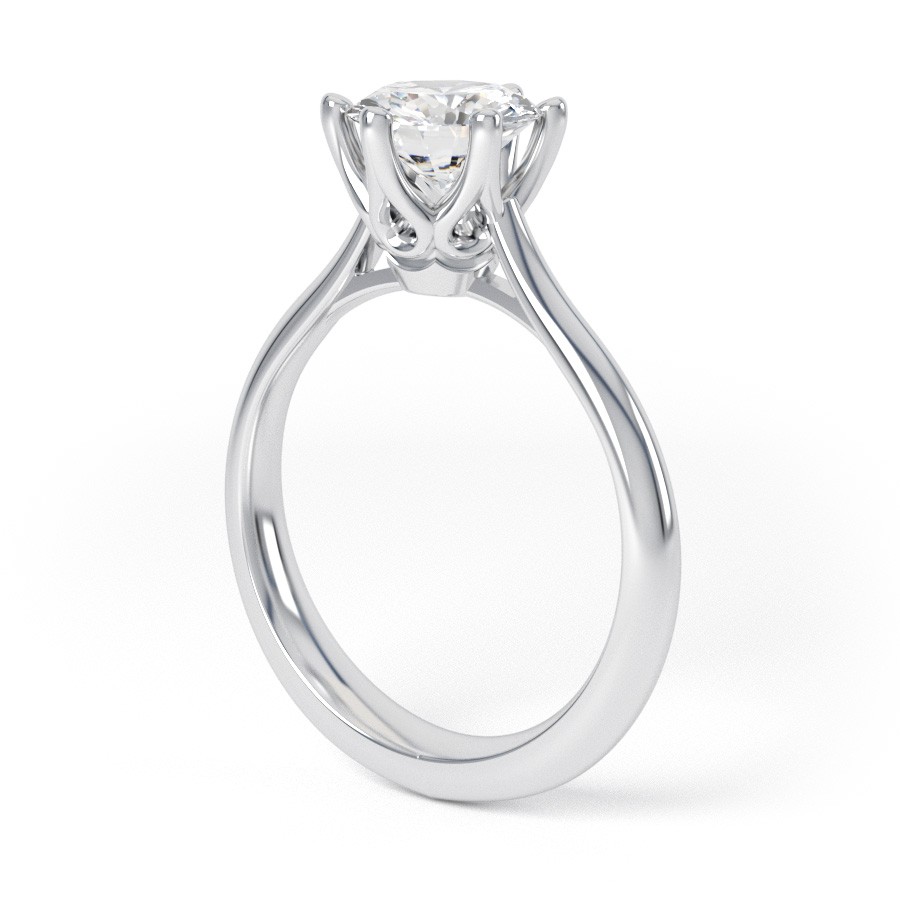 AUBREY | Wide Band Six Claw Engagement Ring - Marlows Diamonds