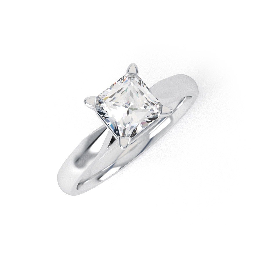 PHOENIX | Wide Band Princess cut Solitaire Ring