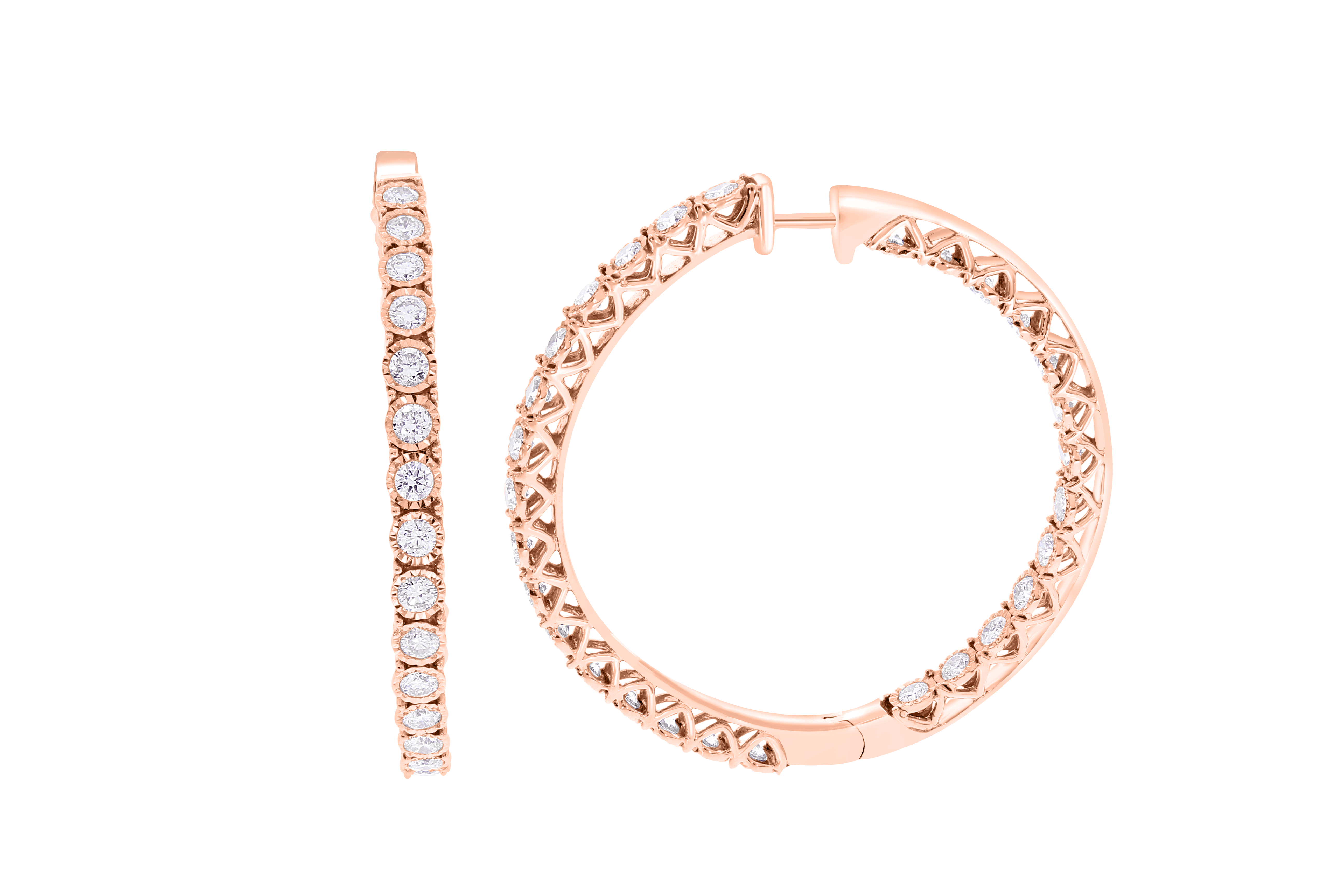 Rubover Style Twist Diamond Hoops Marlow's Diamonds