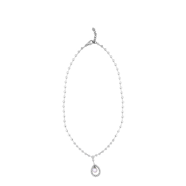 Diamond Necklace With Pearl | DS014