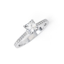 SUMMER | Princess Cut Shoulder set Diamond Engagement Ring