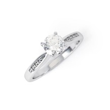 NAOMI | Tapering Shoulder Channel Set Diamond Ring