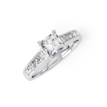 LUCIA | Princess Cut Wide Channel set Diamond Ring
