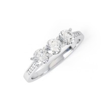 PARIS | Trilogy Straight Shoulder Set Diamond Engagement Ring