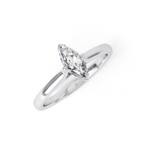 PAIGE | Petite Solitaire Marquise shape Diamond Engagement Ring