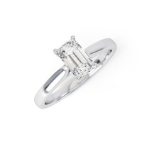 ANNIE | Slim set Emerald Cut Engagement Ring