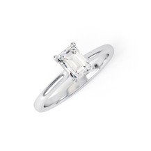 LOGAN | Emerald cut curved edge Solitaire Engagement Ring