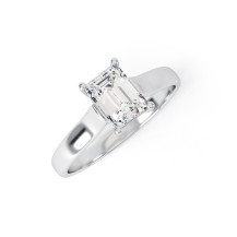 GEORGIA | Emerald cut Wide band Solitaire Engagement Ring