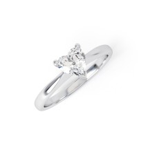 HARLOW | Heart shape Tapering Petite Diamond Engagement Ring