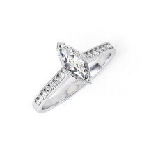 SHELBY | Marquise shape diamond channel shoulder set Engagement Ring