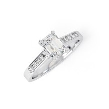 FLISS | Wide Shoulder Set Emerald cut diamond Ring