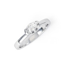 LEXI | Horizontal set Oval shape Diamond Engagement Ring