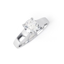 MACKENZIE | Wide Band Chunky Solitaire Engagement Ring