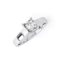 ELOISE | Four claw wide band princess cut engagement ring