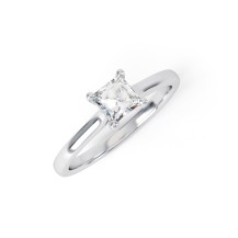 VERITY | Princess cut Straight Edge Four Claw Engagement Ring