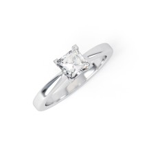 CRISSIE | Princess cut Tapering band Solitaire Diamond Ring