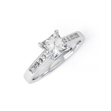 ROWAN | Princess cut Princess Channel Set Shoulder Diamond Ring