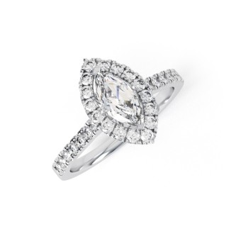 LEAH | Marquise shape Halo and shoulder claw set Ring
